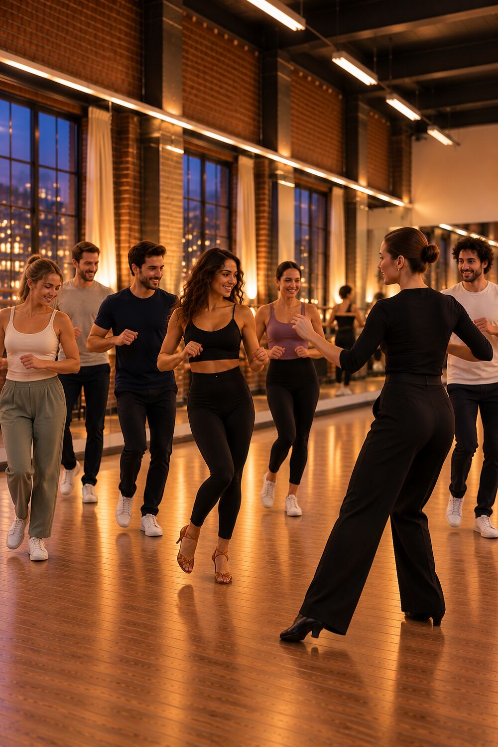 Cours de danse pour débutants avec une professeure